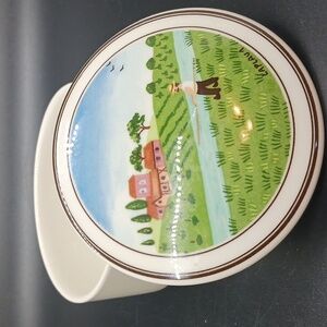 Villeroy & Boch Fisherman Naif Design Round Porcelain Ring Trinket Jewelry Box